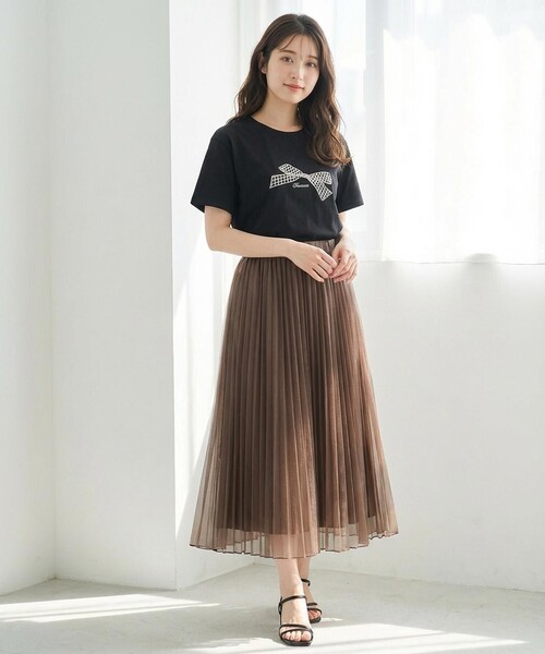 Feroux(フェルゥ)の「【洗える】リボン刺繍 Tシャツ(Tシャツ/カットソー・レディース・ホワイト系/ブラック系・F)」の6枚目の写真
