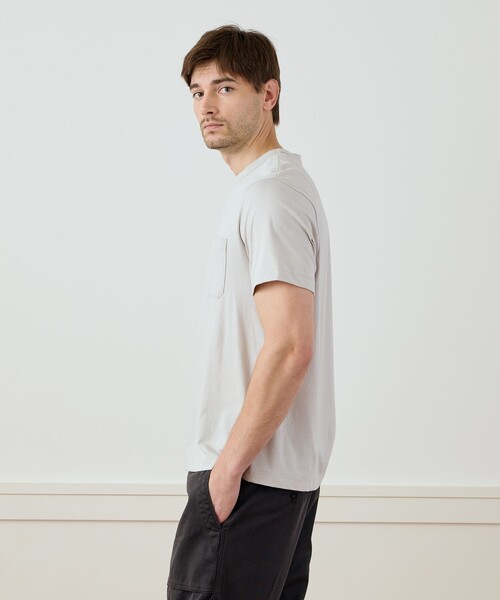 JAMES PERSE(ジェームスパース)の「コットンリネン ポケットTシャツ MCBJ3750(Tシャツ/カットソー・メンズ・ホワイト/ライトグレー/グレー・0/2/1)」の12枚目の写真