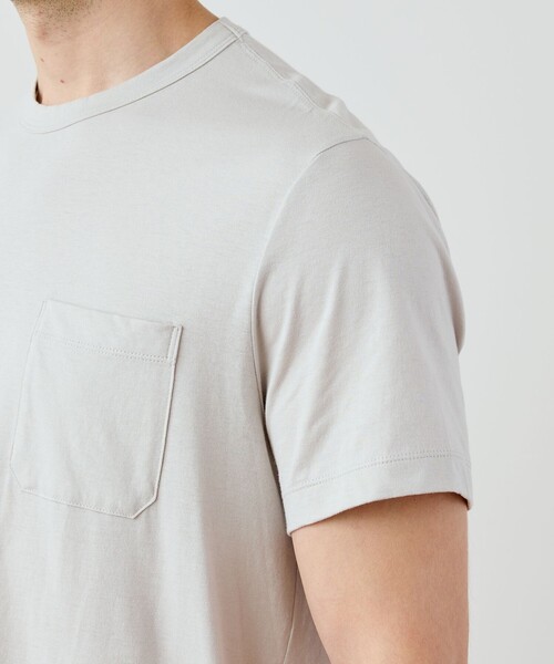 JAMES PERSE(ジェームスパース)の「コットンリネン ポケットTシャツ MCBJ3750(Tシャツ/カットソー・メンズ・ホワイト/ライトグレー/グレー・0/2/1)」の9枚目の写真