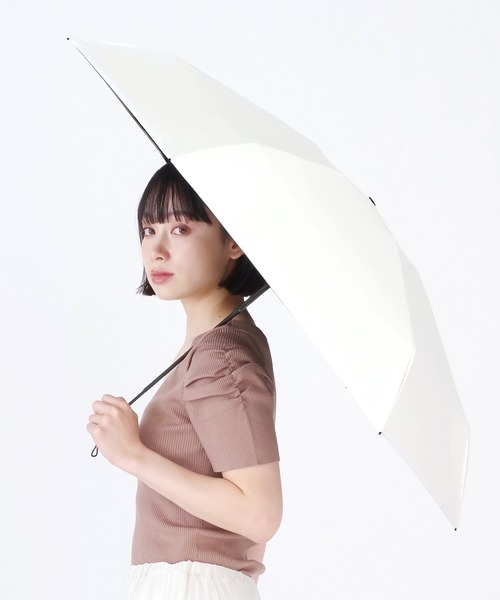 nifty colors（ニフティーカラーズ）の「【日傘 晴雨兼用】Peachdrop sun shade 5steps mini 55㎝（折りたたみ傘・レディース・ホワイト/ピンク/ベージュ/グレー・FREE）」の8枚目の写真