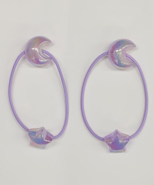 WEGO（ウィゴー）の「WEGO/【2点セット】ムーンヘアゴム（ヘアゴム・レディース・ピンク/パープル/サックスブルー/ライトピンク・FREE）」の2枚目の写真