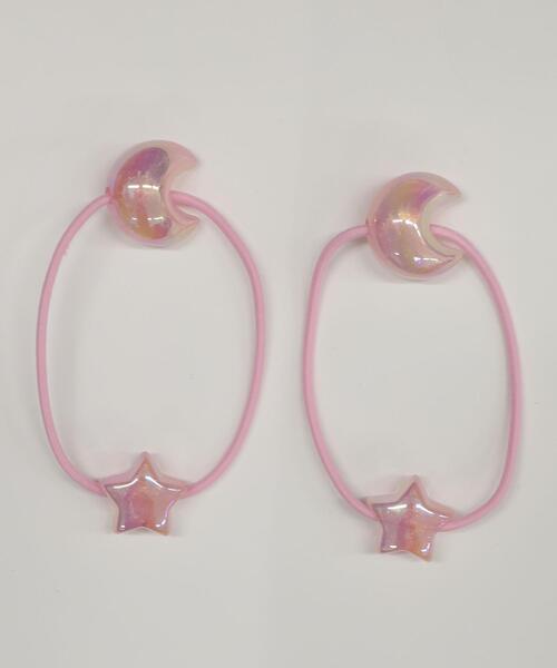 WEGO（ウィゴー）の「WEGO/【2点セット】ムーンヘアゴム（ヘアゴム・レディース・ピンク/パープル/サックスブルー/ライトピンク・FREE）」の4枚目の写真