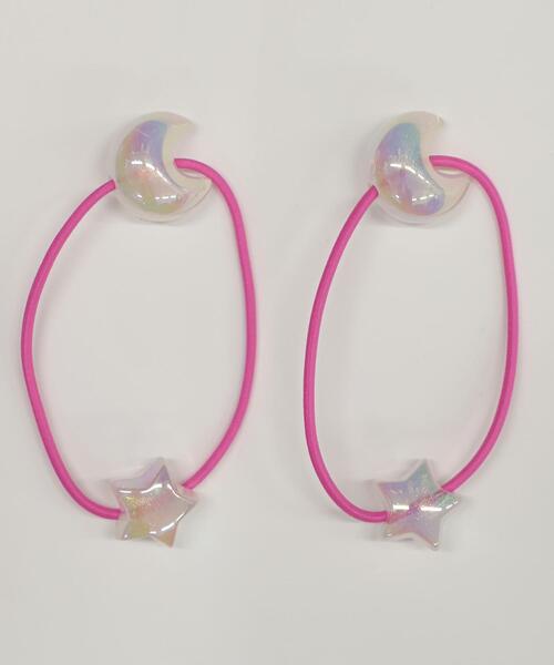 WEGO（ウィゴー）の「WEGO/【2点セット】ムーンヘアゴム（ヘアゴム・レディース・ピンク/パープル/サックスブルー/ライトピンク・FREE）」の3枚目の写真