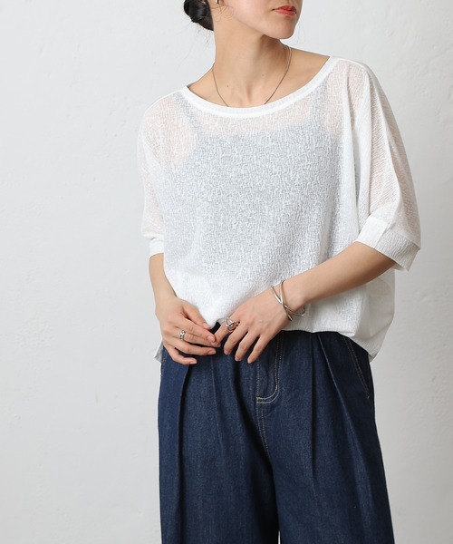 COLONY 2139(コロニートゥーワンスリーナイン)の「スラブシアードルマンプルオーバー(Tシャツ/カットソー・レディース・ピンク/オフホワイト/ブラック/ベージュ・FREE)」の6枚目の写真