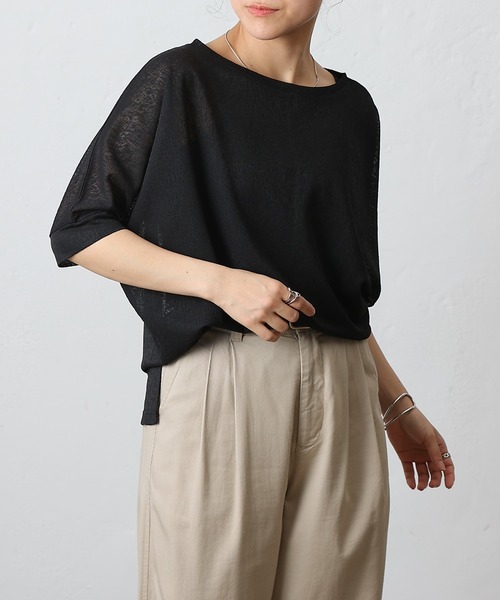 COLONY 2139(コロニートゥーワンスリーナイン)の「スラブシアードルマンプルオーバー(Tシャツ/カットソー・レディース・ピンク/オフホワイト/ブラック/ベージュ・FREE)」の17枚目の写真