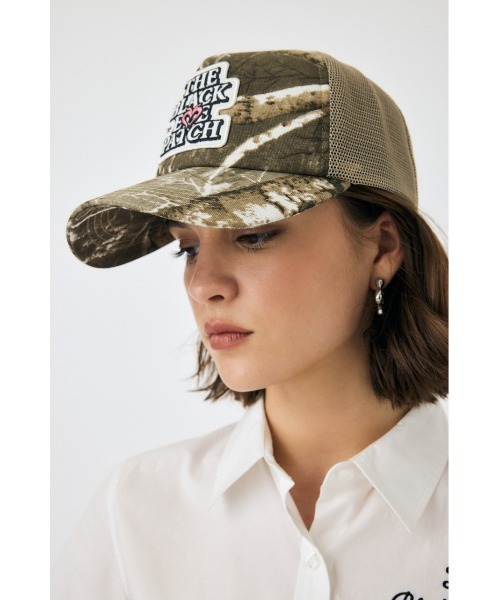 MOUSSY BEP OG HEART メッシュキャップ KHAKI MOUSSY（マウジー）の「BEP OG HEART MESH キャップ（キャップ）」 - WEAR
