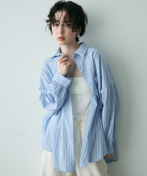 ビブロス/ストライプシャツ MEN'S BIGI｜4WAYサッカーストライプシャツ<ストレッチ><EASY