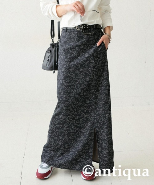 antiqua(アンティカ)の「和柄ロングスカート(スカート・レディース・ブラック・ONESIZE)」の12枚目の写真