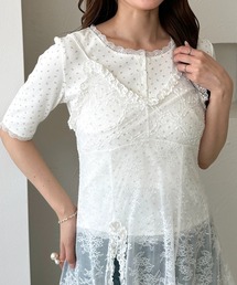 apres jour clair | 【apres jour clair】アソートレースヘンリートップス【4周年記念アイテム】(Tシャツ/カットソー)