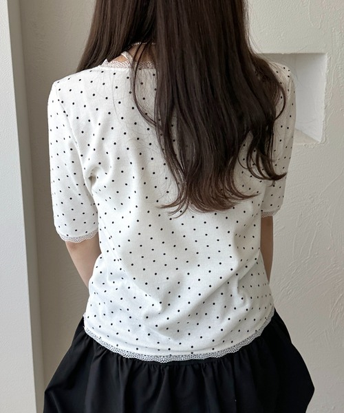 apres jour clair（アプレジュールクレア）の「【apres jour clair】アソートレースヘンリートップス【4周年記念アイテム】（Tシャツ/カットソー・レディース・ネイビー/アイボリー/その他/杢グレー/ホワイト系その他2・X-LARGE/フリー）」の14枚目の写真