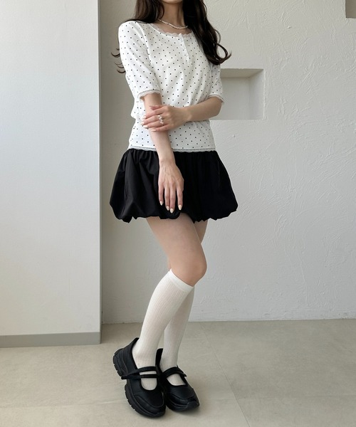 apres jour clair（アプレジュールクレア）の「【apres jour clair】アソートレースヘンリートップス【4周年記念アイテム】（Tシャツ/カットソー・レディース・ネイビー/アイボリー/その他/杢グレー/ホワイト系その他2・X-LARGE/フリー）」の15枚目の写真