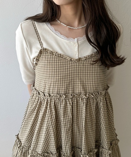 apres jour clair（アプレジュールクレア）の「【apres jour clair】アソートレースヘンリートップス【4周年記念アイテム】（Tシャツ/カットソー・レディース・ネイビー/アイボリー/その他/杢グレー/ホワイト系その他2・X-LARGE/フリー）」の6枚目の写真