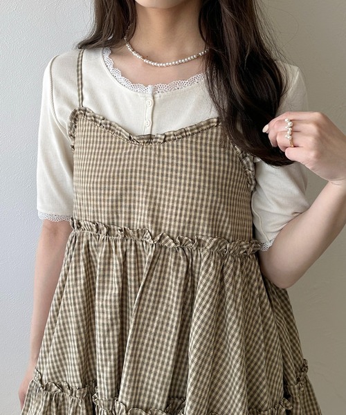 apres jour clair（アプレジュールクレア）の「【apres jour clair】アソートレースヘンリートップス【4周年記念アイテム】（Tシャツ/カットソー・レディース・ネイビー/アイボリー/その他/杢グレー/ホワイト系その他2・X-LARGE/フリー）」の8枚目の写真