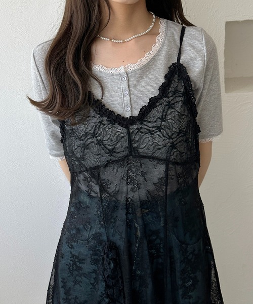 apres jour clair（アプレジュールクレア）の「【apres jour clair】アソートレースヘンリートップス【4周年記念アイテム】（Tシャツ/カットソー・レディース・ネイビー/アイボリー/その他/杢グレー/ホワイト系その他2・X-LARGE/フリー）」の19枚目の写真