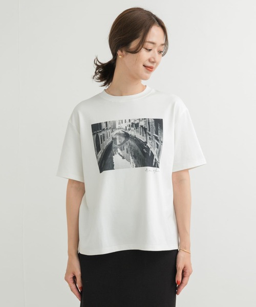 【新品・未使用✨✨】PLAN C 写真プリント 半袖Tシャツ ホワイト BIANCA