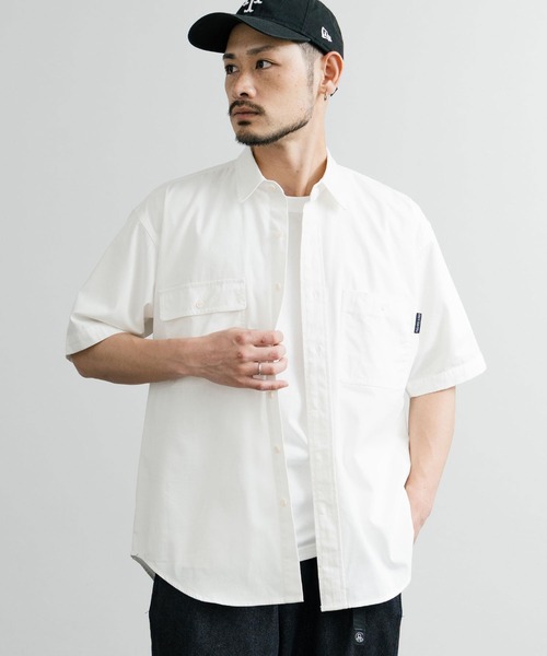 KRIFF MAYER（クリフメイヤー）の「KRIFF MAYER クリフメイヤー オーバーサイズシャンブレーチェーン刺繍半袖ワークシャツ 2455800（シャツ/ブラウス・メンズ・オフホワイト/チャコール/サックスブルー/ネイビー・M/L/XL）」の5枚目の写真