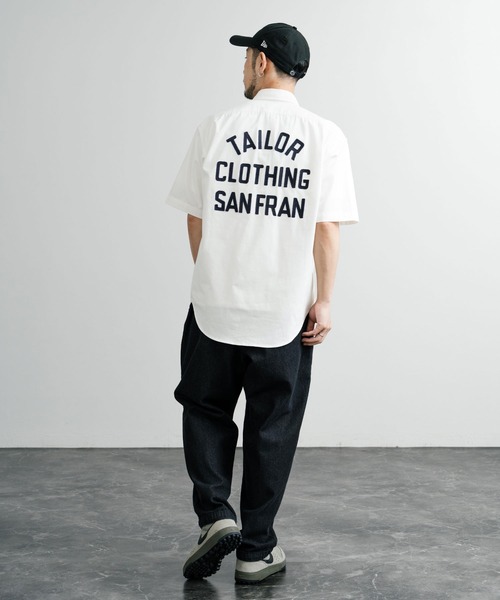 KRIFF MAYER（クリフメイヤー）の「KRIFF MAYER クリフメイヤー オーバーサイズシャンブレーチェーン刺繍半袖ワークシャツ 2455800（シャツ/ブラウス・メンズ・オフホワイト/チャコール/サックスブルー/ネイビー・M/L/XL）」の8枚目の写真