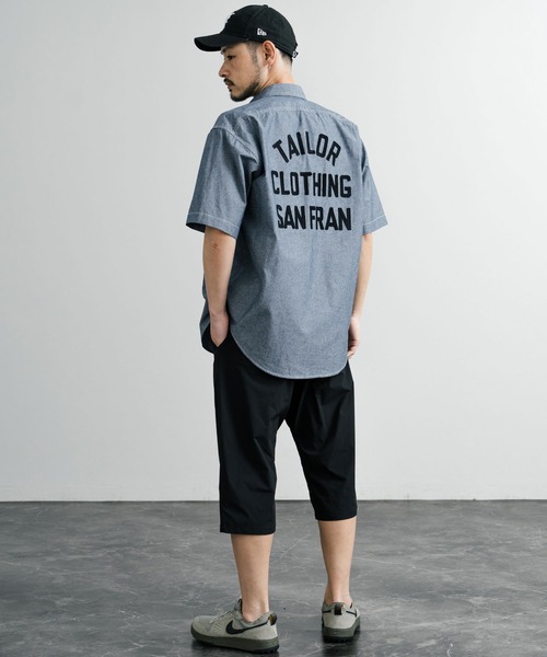 KRIFF MAYER（クリフメイヤー）の「KRIFF MAYER クリフメイヤー オーバーサイズシャンブレーチェーン刺繍半袖ワークシャツ 2455800（シャツ/ブラウス・メンズ・オフホワイト/チャコール/サックスブルー/ネイビー・M/L/XL）」の15枚目の写真