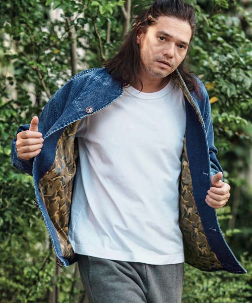 CAMBIO(カンビオ)の「mj10843- Stretch Denim High Neck Short Blouson ショートブルゾン(ブルゾン・メンズ・ブルー/ブラック・S/M/L)」の19枚目の写真