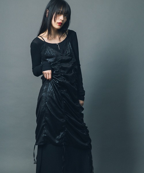 【新品】MAYC dark wind long dress メイク ワンピース mayc】dark wind long dress - ワンピースオンライン ストア