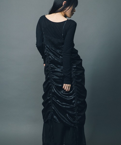 led.tokyo（レッドトウキョウ）の「【led.tokyo】LAYERED NEGLIGEE ONEPIECE/レイヤードネグリジェワンピース（ワンピース・レディース・ブラック/シルバー・FREE）」の19枚目の写真