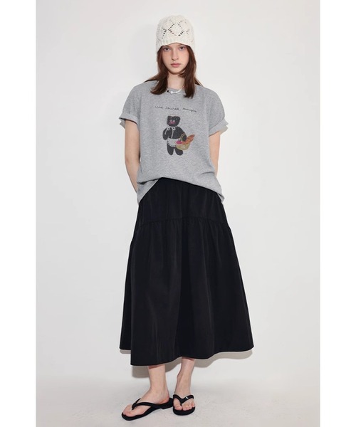 レタリングキャットプリント 半袖Tシャツ FX25S371【Fano
