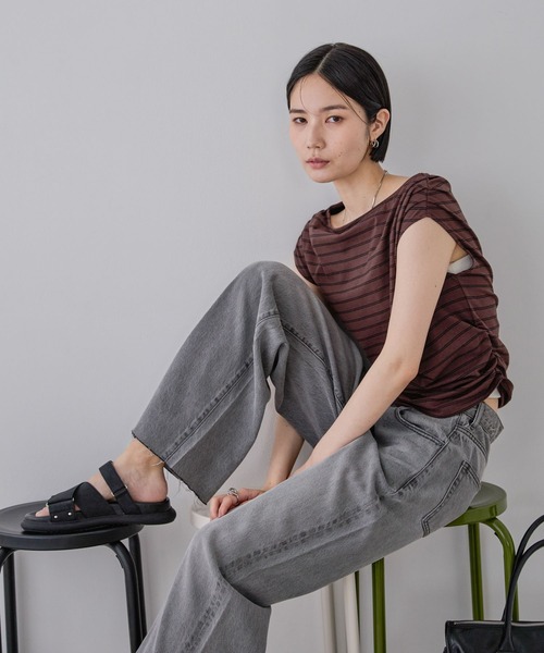 cheer出品❗ジャンボサルナシ4株お届けいたします。 アシメギャザーワンショルFS/573071（Tシャツ/カットソー