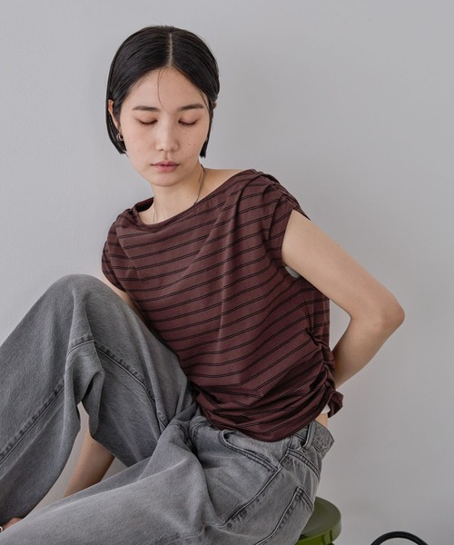 アシメギャザーワンショルFS/573071（Tシャツ/カットソー