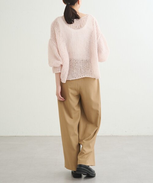 earthy（アーシー）の「シアーハンドライクオーバーニット（ニット/セーター・レディース・キャメル/ベビーピンク/オフホワイト/グレー・FREE）」の16枚目の写真