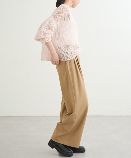 earthy（アーシー）の「シアーハンドライクオーバーニット（ニット/セーター・レディース・キャメル/ベビーピンク/オフホワイト/グレー・FREE）」の17枚目の写真