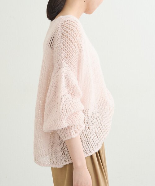 earthy（アーシー）の「シアーハンドライクオーバーニット（ニット/セーター・レディース・キャメル/ベビーピンク/オフホワイト/グレー・FREE）」の22枚目の写真