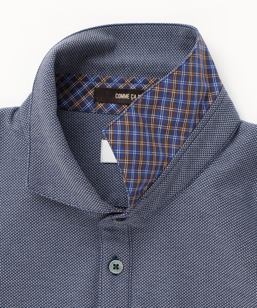 COMME CA MEN(コムサメン)の「ALBINIカノコ カッタウェイポロシャツ(ポロシャツ・メンズ・ブルー/ネイビー・M/L)」の9枚目の写真