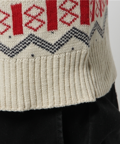 SEVENDAYS=SUNDAY(セブンデイズサンデイ)の「雪柄ジャカード 長袖プルオーバー(ニット/セーター・メンズ・ネイビー/オフホワイト/杢グレー・MEDIUM/SMALL/LARGE)」の8枚目の写真