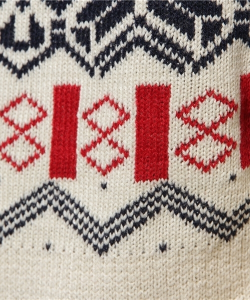 SEVENDAYS=SUNDAY(セブンデイズサンデイ)の「雪柄ジャカード 長袖プルオーバー(ニット/セーター・メンズ・ネイビー/オフホワイト/杢グレー・MEDIUM/SMALL/LARGE)」の9枚目の写真