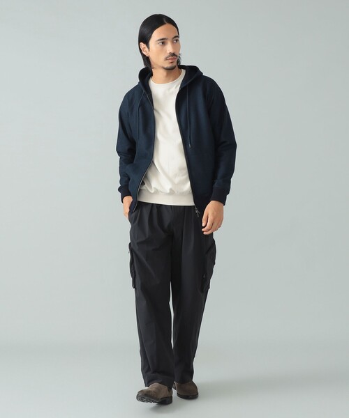 SLOANE（スローン）の「【別注】SLOANE / ウールジャージ ジップアップ フーディ（パーカー・メンズ・ネイビー/チャコールグレー・3/5/4）」の4枚目の写真