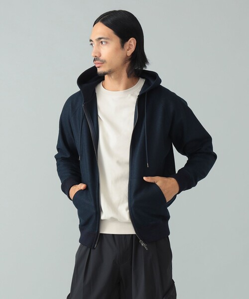 SLOANE（スローン）の「【別注】SLOANE / ウールジャージ ジップアップ フーディ（パーカー・メンズ・ネイビー/チャコールグレー・3/5/4）」の5枚目の写真