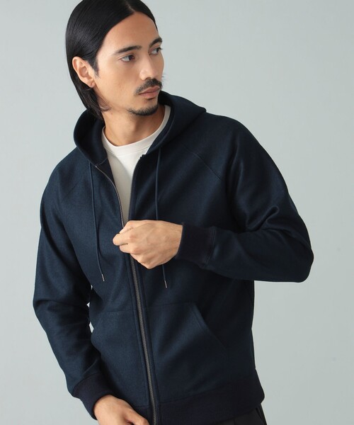 SLOANE（スローン）の「【別注】SLOANE / ウールジャージ ジップアップ フーディ（パーカー・メンズ・ネイビー/チャコールグレー・3/5/4）」の7枚目の写真
