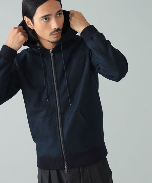 SLOANE（スローン）の「【別注】SLOANE / ウールジャージ ジップアップ フーディ（パーカー・メンズ・ネイビー/チャコールグレー・3/5/4）」の8枚目の写真