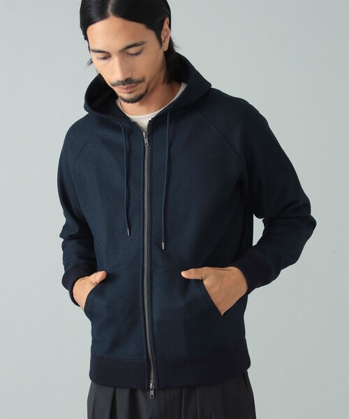 SLOANE（スローン）の「【別注】SLOANE / ウールジャージ ジップアップ フーディ（パーカー・メンズ・ネイビー/チャコールグレー・3/5/4）」の9枚目の写真