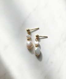 淡水パールメタルドットピアス