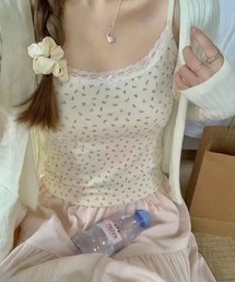 【カップ付き】小花柄キャミ 秋物 秋服 2026年秋冬