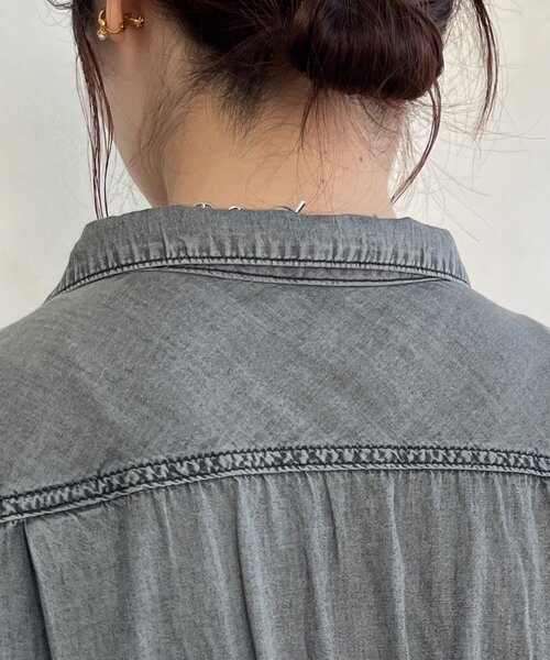 DouDou(ドゥドゥ)の「ソフトタッチデニムオールインワン(つなぎ/オールインワン・レディース・ブルー/ブラック・36/38)」の4枚目の写真