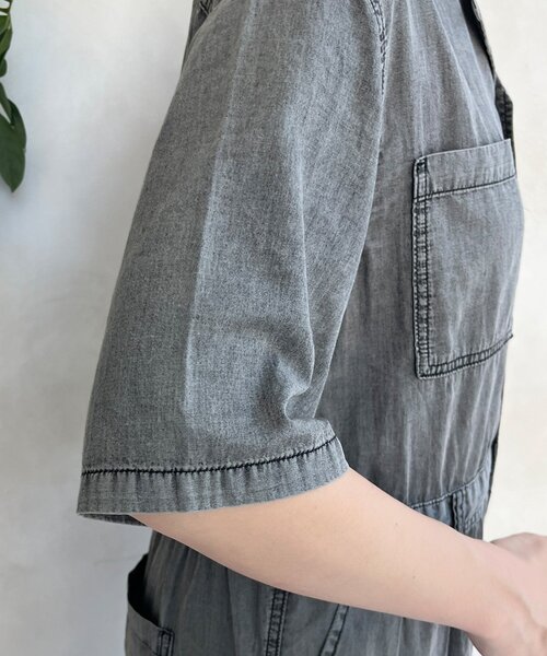 DouDou(ドゥドゥ)の「ソフトタッチデニムオールインワン(つなぎ/オールインワン・レディース・ブルー/ブラック・36/38)」の8枚目の写真