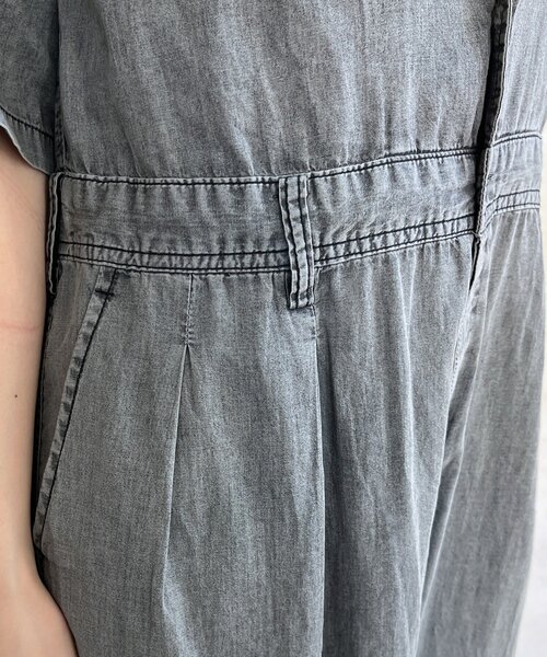 DouDou(ドゥドゥ)の「ソフトタッチデニムオールインワン(つなぎ/オールインワン・レディース・ブルー/ブラック・36/38)」の11枚目の写真