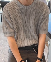 CERCA | 【NOWLE】リラックスフィット 透かし編み 半袖 サマー ニット(ニット/セーター)