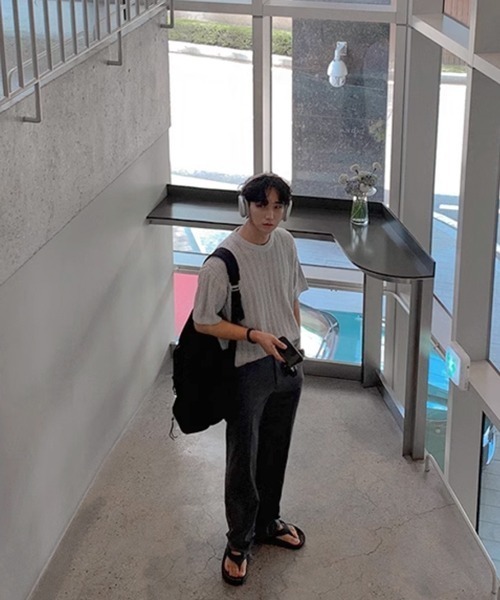 CERCA（チェルカ）の「【NOWLE】リラックスフィット 透かし編み 半袖 サマー ニット（ニット/セーター・メンズ・グレー・X-LARGE/LARGE）」の16枚目の写真