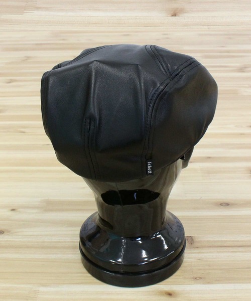 schott（ショット）の「LEATHER HUNTING CAP（ハンチング/ベレー帽・メンズ・ブラック・FREE）」の6枚目の写真