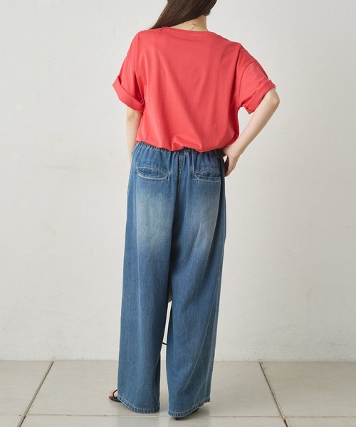 PUAL CE CIN（ピュアルセシン）の「ワンポイント刺繍ヴィンテージライクT（Tシャツ/カットソー・レディース・チャコールグレー/オートミール/ブラウン/レッド・FREE）」の17枚目の写真