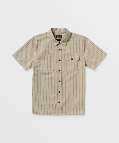 VOLCOM（ボルコム）の「【VOLCOM/ボルコム】Trade Stone Short Sleeve/胸ポケット半袖ストライプシャツ（シャツ/ブラウス・メンズ・ライトカーキ・MEDIUM/LARGE）」の7枚目の写真