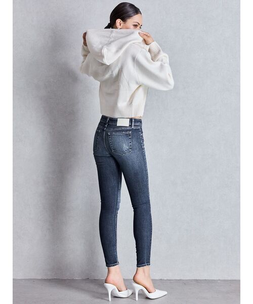 GYDA（ジェイダ）の「GYDA ニットショートZIP UPパーカー（パーカー・レディース・グレー/アイボリー/ブラック・FREE）」の7枚目の写真